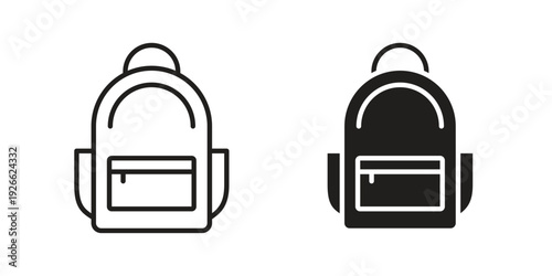 Backpack icon collection with multiple styles. EPS10