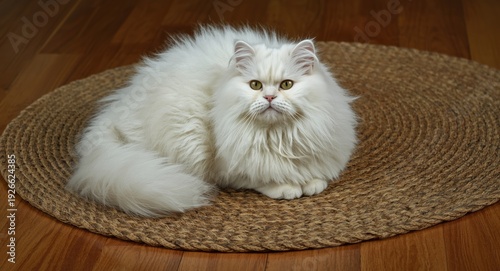 Siberian cat with fluffy wh...