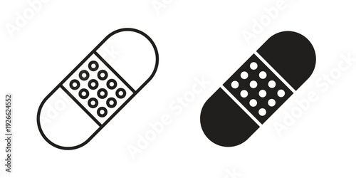 Bandage icon collection with multiple styles. EPS10