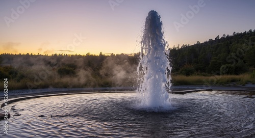 Natural hot water fountain ...
