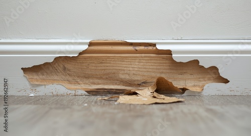 Water damaged wooden skirti...