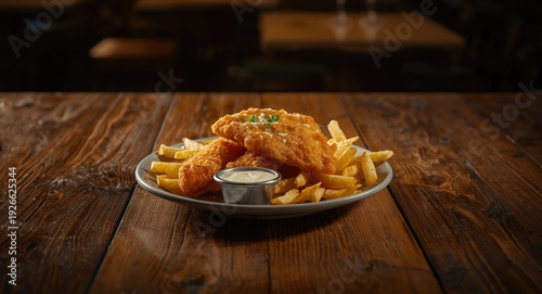 Plate of battered fried fis...