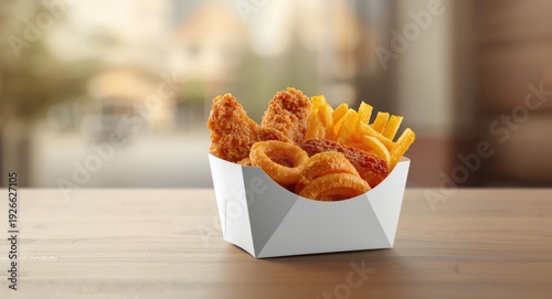 Takeaway meal box packed wi...