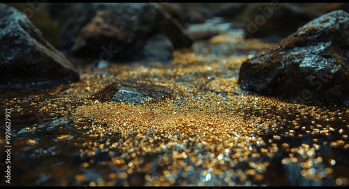 Natural gold particles pann...