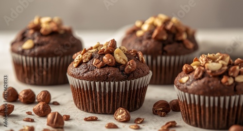 Soft chocolate muffins with...