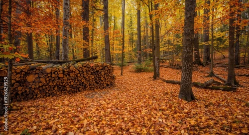 Scenic autumn forest ground...