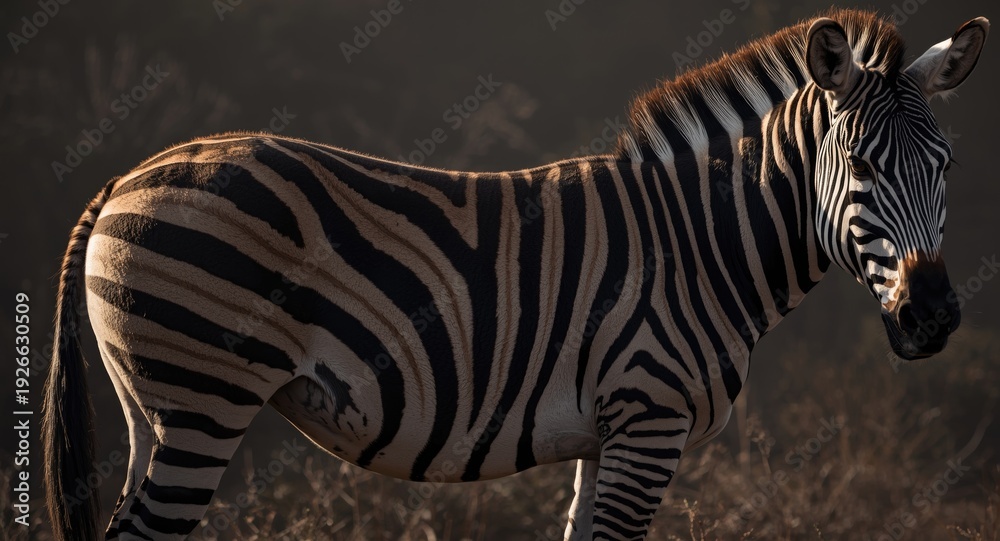 Fototapeta premium Zebra featuring bold and irregular stripe bands