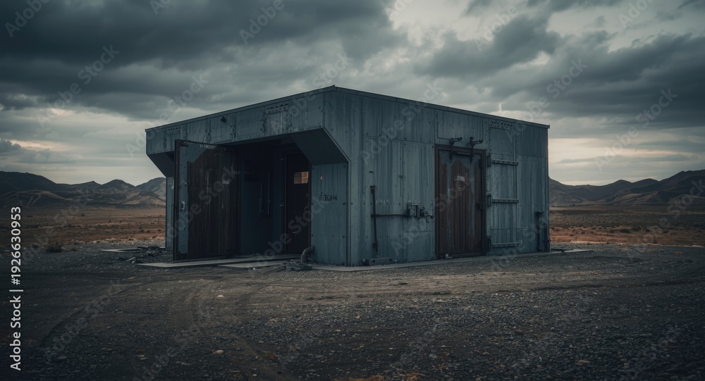 Fototapeta premium Defense installation housing a reinforced bunker built to withstand explosive impacts
