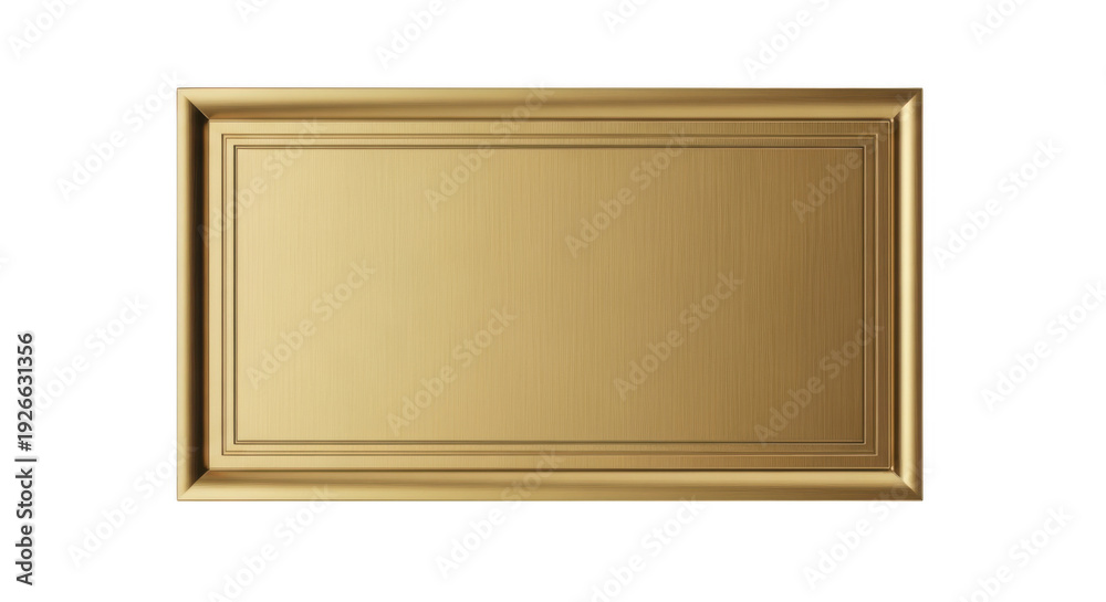 Fototapeta premium Empty ornate gold rectangular picture frame on transparent background