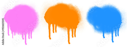 set can spray drips stains with paint drips graffiti style background