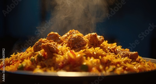 Tasty homemade biryani with...
