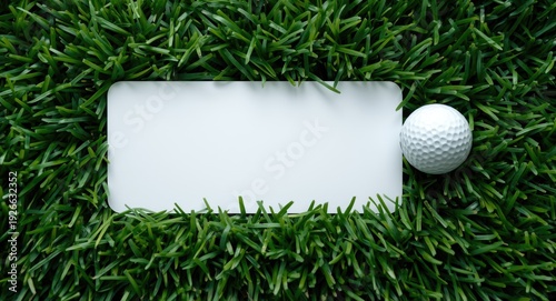 Golf ball laying on vivid g...