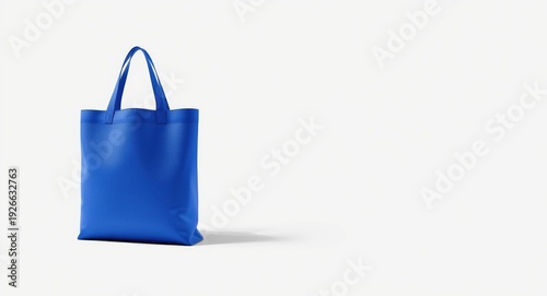 Rendered blue tote bag mock...