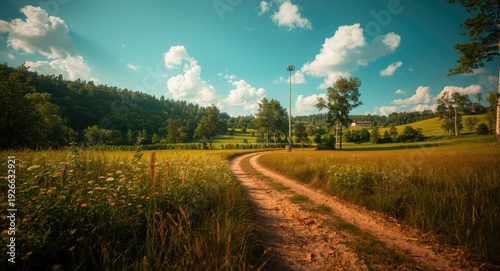 Scenic dirt trail winding t...