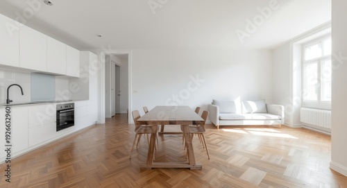 Minimalist studio apartment...