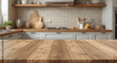 Wooden tabletop with a subd...