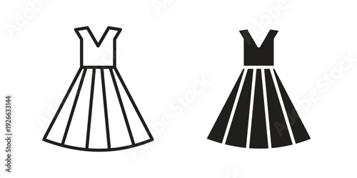 Dress icon collection with multiple styles. EPS10