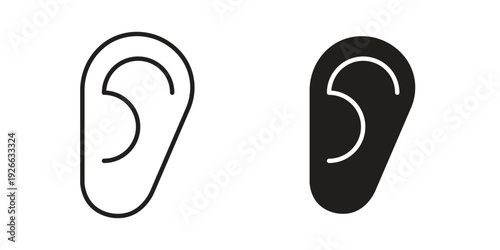 Ear icon collection with multiple styles. EPS10