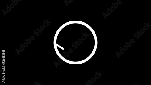 Bold Circle Design with Dynamic Line on Transparent Animation Background