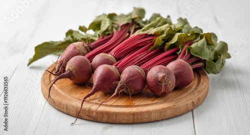 Harvested beets on a smooth...