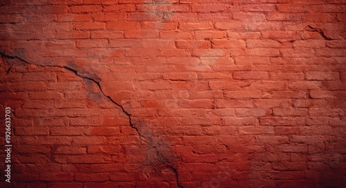 Raw red brick wall surface ...