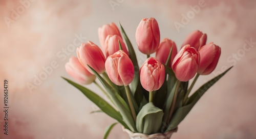 Romantic Pink Tulip Floral ...