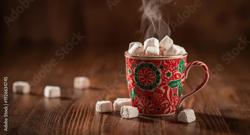 Mockup of steaming hot choc...