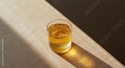 Flat lay view of a glass wi...