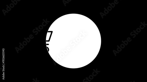 Circle Motion Shopping Cart Transparent Animation on Background