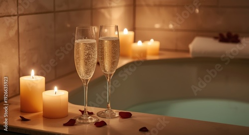 Relaxing spa bath for a rom...