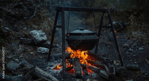 Metal stand supporting crac...