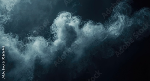 radiant vapor clouds against a dark smooth backdrop with copy space