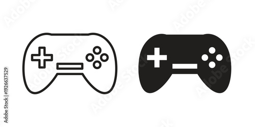 Gamepad icon collection with multiple styles. EPS10