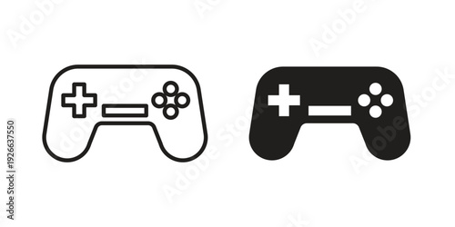 Gamepad icon collection with multiple styles. EPS10