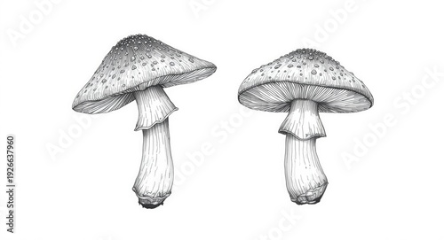 Pair of mushrooms illustrat...