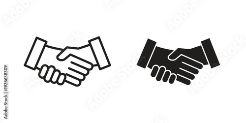 Handshake icon collection with multiple styles. EPS10