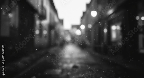Softly lit monochrome stree...
