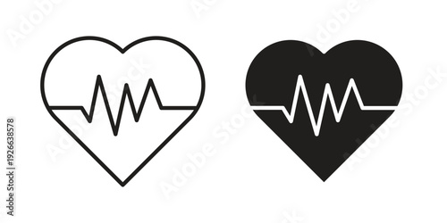 Heartbeat icon collection with multiple styles. EPS10