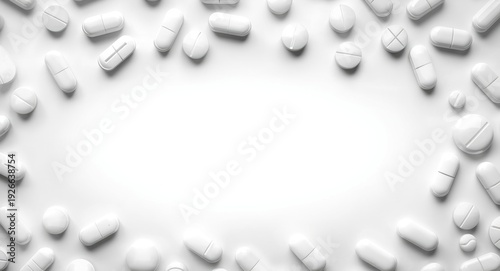 Medicine tablets viewed fro...