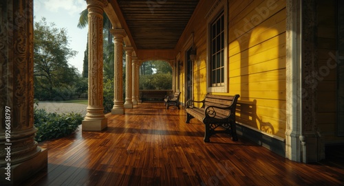 Rectangular yellow house fe...