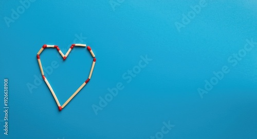 Blue background flat lay wi...