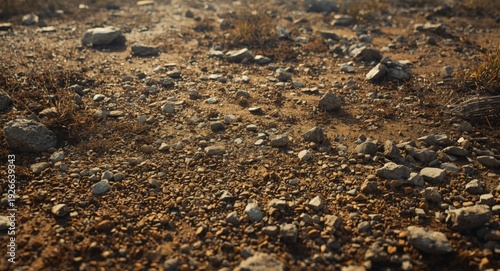 textured dirt and rocky gro...