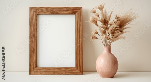 Handmade wood frame featuri...