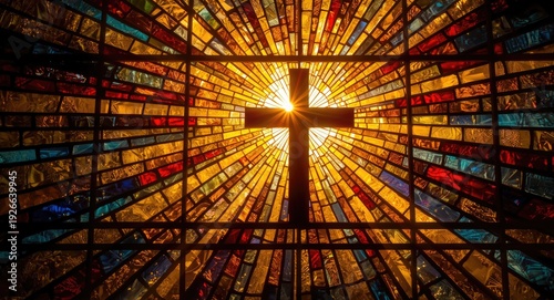 Colorful stained glass wind...