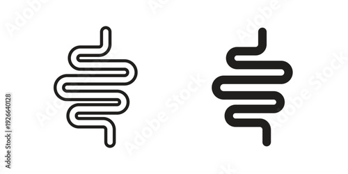 Intestine icon collection with multiple styles. EPS10
