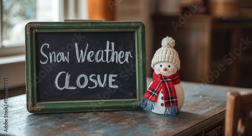 Snowy weather closure messa...