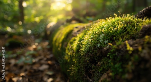 Vibrant green moss thriving...