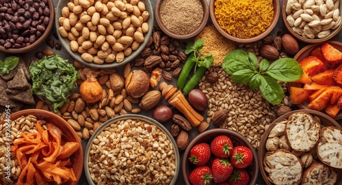 Vegan food rich in proteins...