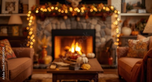 Fireplace focus in cozy ind...