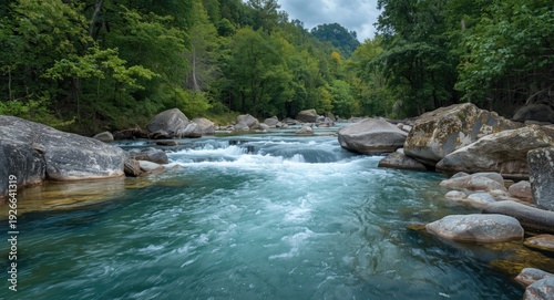 Natural river animation cre...